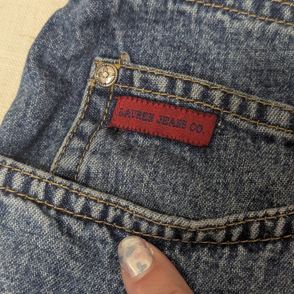 Lauren Ralph Lauren Patchwork Denim Maxi Skirt 20W Plus Size Y2K Vintage - Picture 3 of 16